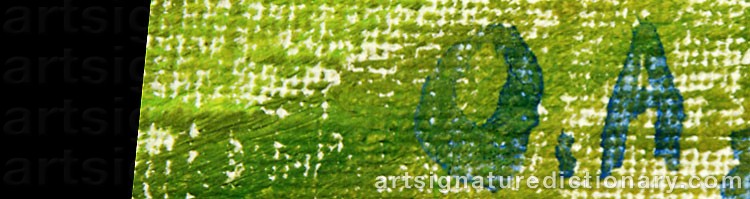 Authentic signature by Olle AGNELL on  artwork