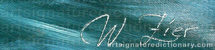 Authentic signature by Wolmer ZIER on Painting/Watercolour artwork