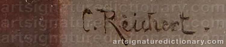 Authentic signature by Carl REICHERT on Painting/Watercolour artwork