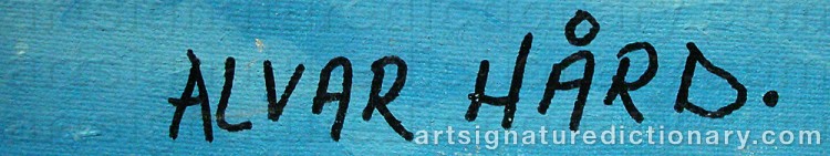 Forged signature of Alvar HÅRD