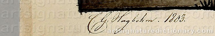 Authentic signature by Christina Ulrika HAGBOHM on artwork
