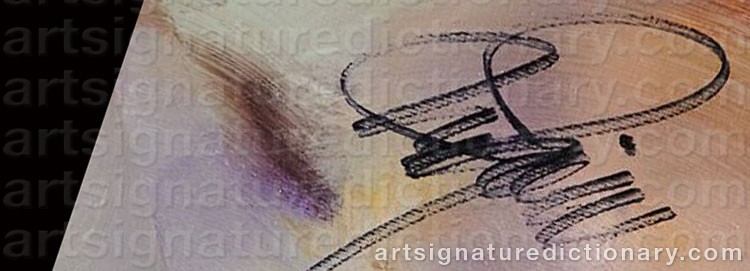 Authentic signature by Ulf Røll LARSEN on artwork