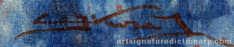 Authentic signature by Emil Jean (Jr.) KOSA on Painting/Watercolour artwork