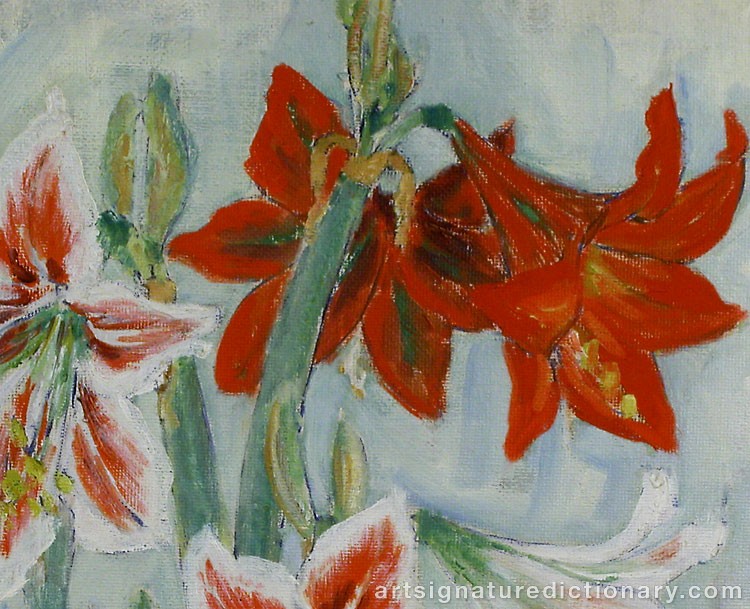 Close-up details showing Isaac GRÜNEWALD signature forgery characteristics