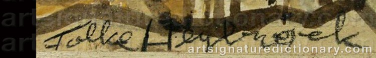 Authentic signature by Folke HEYBROECK on  artwork