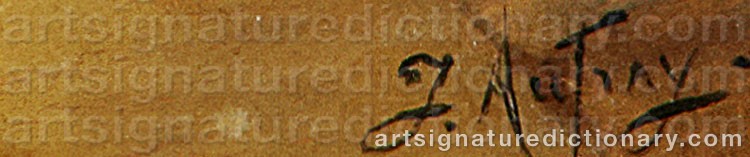 Authentic signature by Joseph Athanase AUFRAY on  artwork