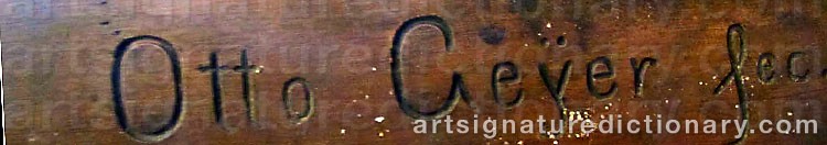 Authentic signature by Otto GEYER on  artwork