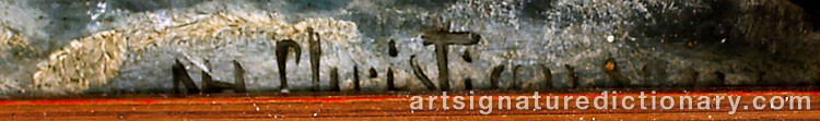 Authentic signature by Nils Hans CHRISTIANSEN on artwork