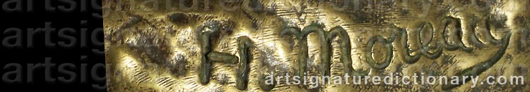 Authentic signature by Hippolyte François MOREAU on  artwork