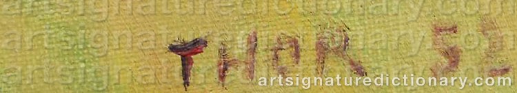 Authentic signature by Thor FAGERKVIST on artwork