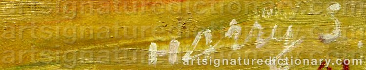 Authentic signature by Harry SANDBERG on  artwork