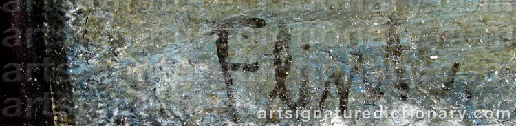 Authentic signature by Fritz FLINTE on  artwork