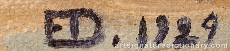 Authentic signature by Emil DANIELSSON on Painting/Watercolour artwork