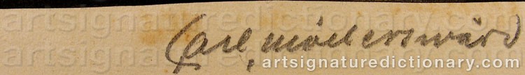 Authentic signature by Carl MÖLLERSVÄRD on  artwork