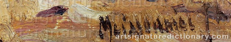 Authentic signature by Joseph MEISSONNIER on  artwork