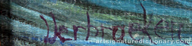 Authentic signature by VERBRAEKEN on  artwork