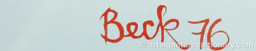 Authentic signature by Vladimir BECK on  artwork