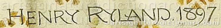 Authentic signature by Henry RYLAND on  artwork