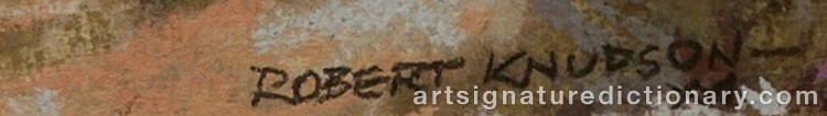 Authentic signature by Robert Leroy KNUDSON on  artwork