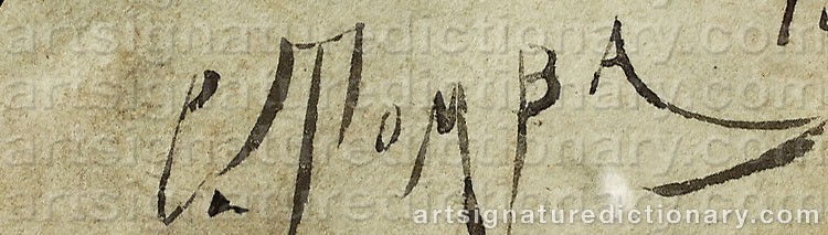 Authentic signature by Casimiro TOMBA ALDINI on  artwork