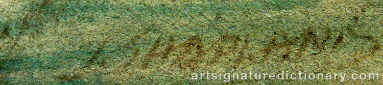 Authentic signature by John SHAPLAND on  artwork