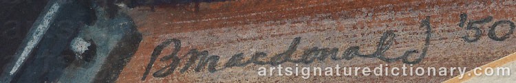 Authentic signature by Barbara MACDONALD on  artwork