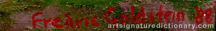 Authentic signature by Fredric GOLDSTEIN on  artwork