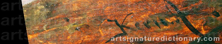 Authentic signature by Hermann Armin KERN on artwork