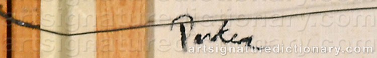 Authentic signature by Raymond PARKER on  artwork