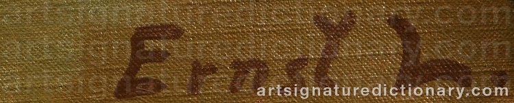 Authentic signature by Ernst ‘Ernst L’ LARSSON on  artwork
