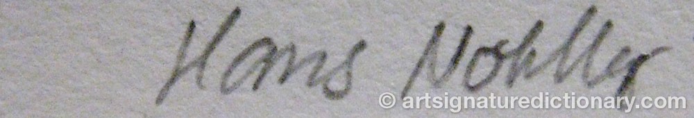 Authentic signature by Hans NOHLBERG on  artwork