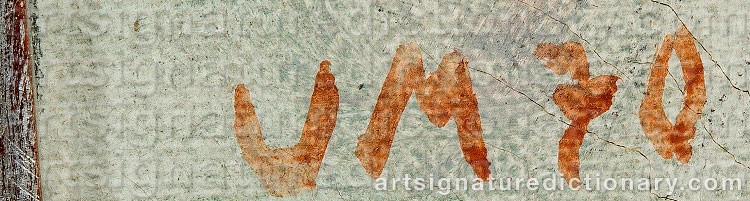 Authentic signature by Ulla MALM on  artwork