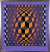 Close-up details showing Victor VASARELY signature forgery characteristics