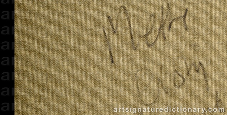 Authentic signature by Mette RISHØJ on  artwork