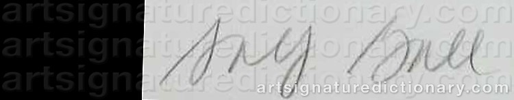 Authentic signature by Sally GALL on  artwork