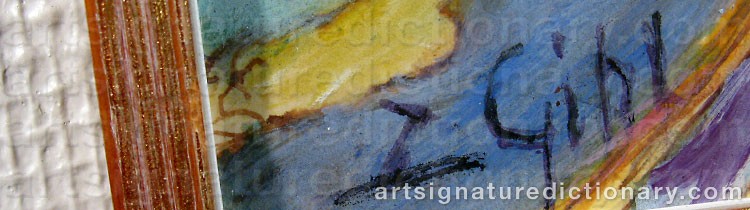 Authentic signature by Zebastian GIHL on  artwork