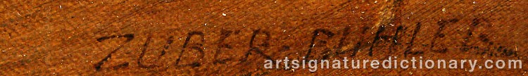 Authentic signature by Fritz ZUBER-BÜHLER on artwork