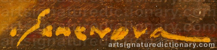 Authentic signature by Olga SEMENOVA on Painting/Watercolour artwork