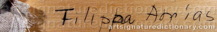 Authentic signature by Filippa ARRIAS on  artwork