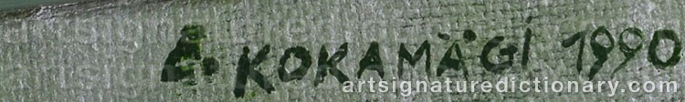 Authentic signature by Epp Maria KOKAMÄGI on artwork