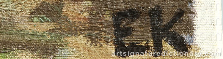 Authentic signature by Erik KYLBERG on  artwork
