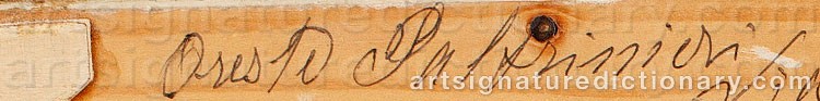Authentic signature by Oreste PALTRINIERI on artwork