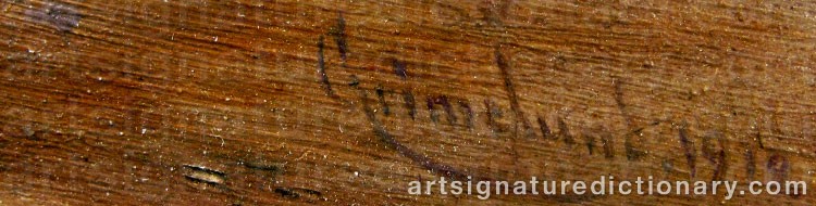 Authentic signature by Johannes GRIMELUND on artwork