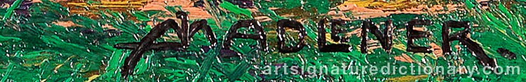 Authentic signature by Josef MADLENER on  artwork