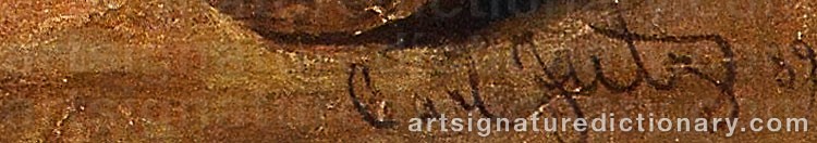 Authentic signature by Carl The Younger JUTZ on  artwork