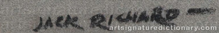Authentic signature by Jack RICHARD on Painting/Watercolour artwork