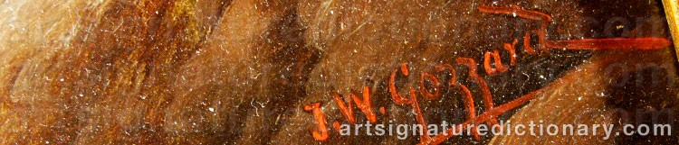 Authentic signature by James Walter GOZZARD on artwork