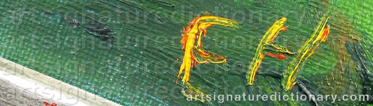 Authentic signature by Eva HALLSTRÖM on Painting/Watercolour artwork