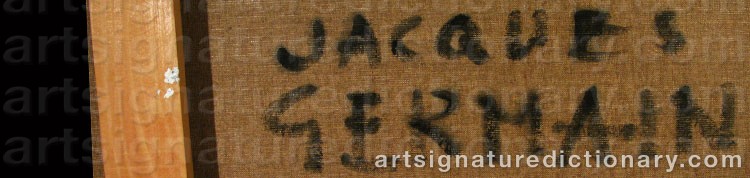 Authentic signature by Jacques GERMAIN on artwork