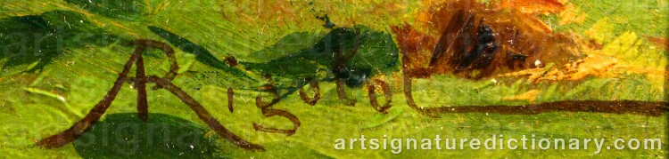 Authentic signature by Albert Gabriel RIGOLOT on  artwork